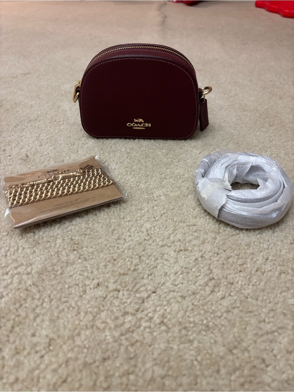 Coach Crossbody Bag Mini Serena in wine red ( ACCEPTING OFFERS)